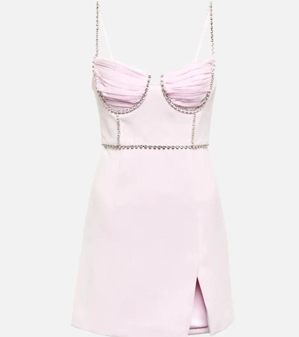 Embellished crêpe minidress-SELF-PORTRAIT