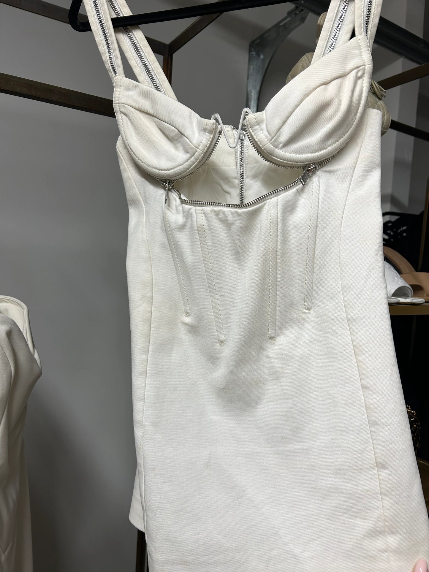 SELLING ZIP UNDERWIRE MINI DRESS- DION LEE