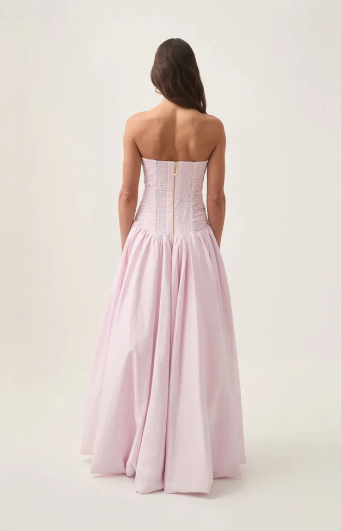 Violette Bubble Hem Maxi Dress BABY PINK - AJE