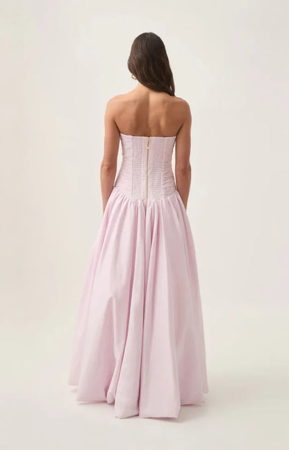 Violette Bubble Hem Maxi Dress BABY PINK - AJE