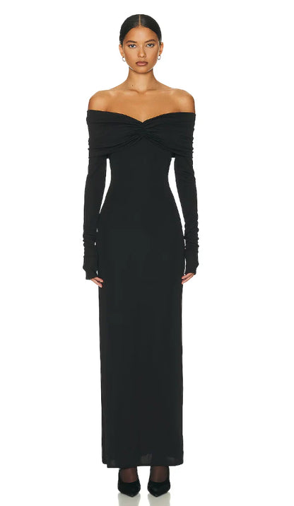 SELLING Matte Jersey Off Shoulder Maxi Dress - HELSA