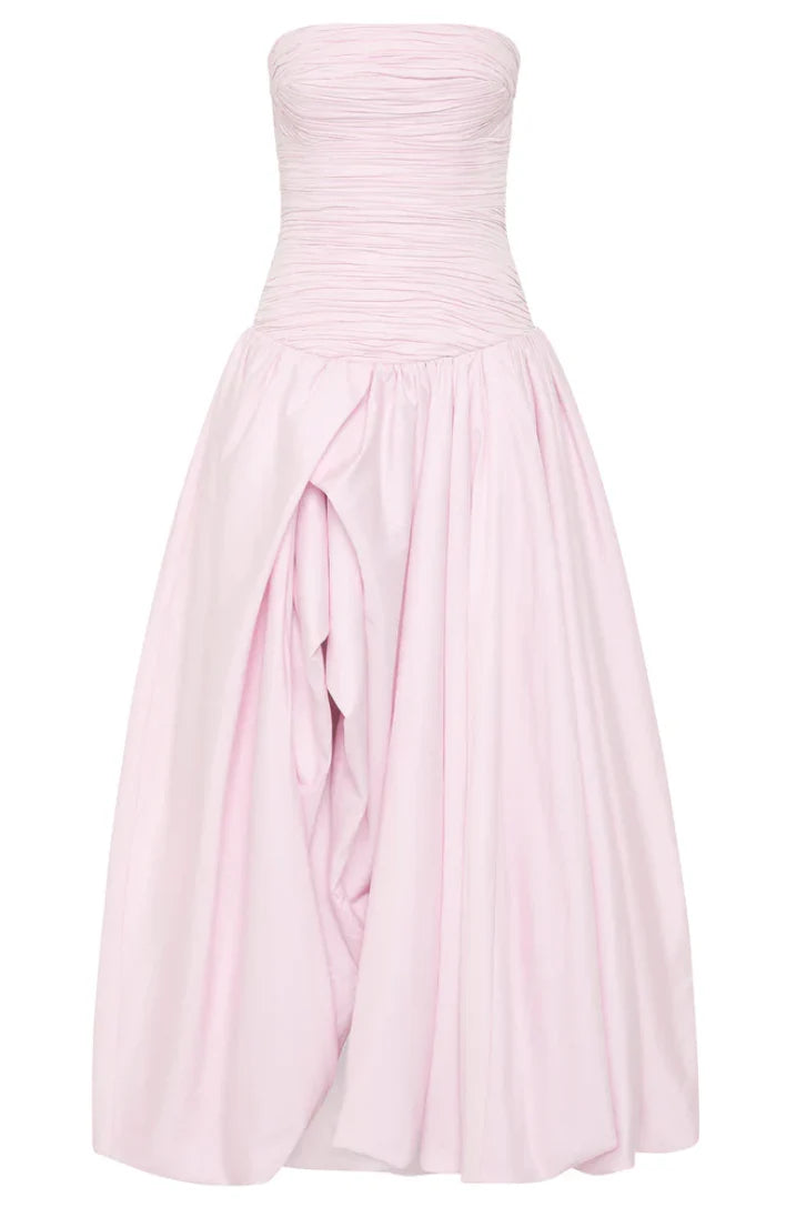 Violette Bubble Hem Maxi Dress BABY PINK - AJE
