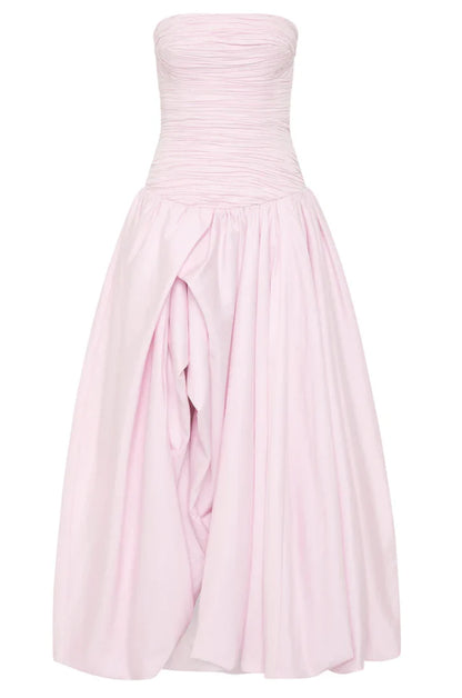Violette Bubble Hem Maxi Dress BABY PINK - AJE