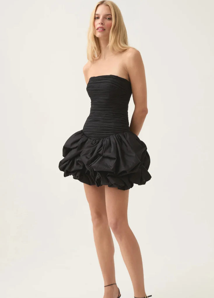 Violette Bubble Hem Mini Dress BLACK - AJE
