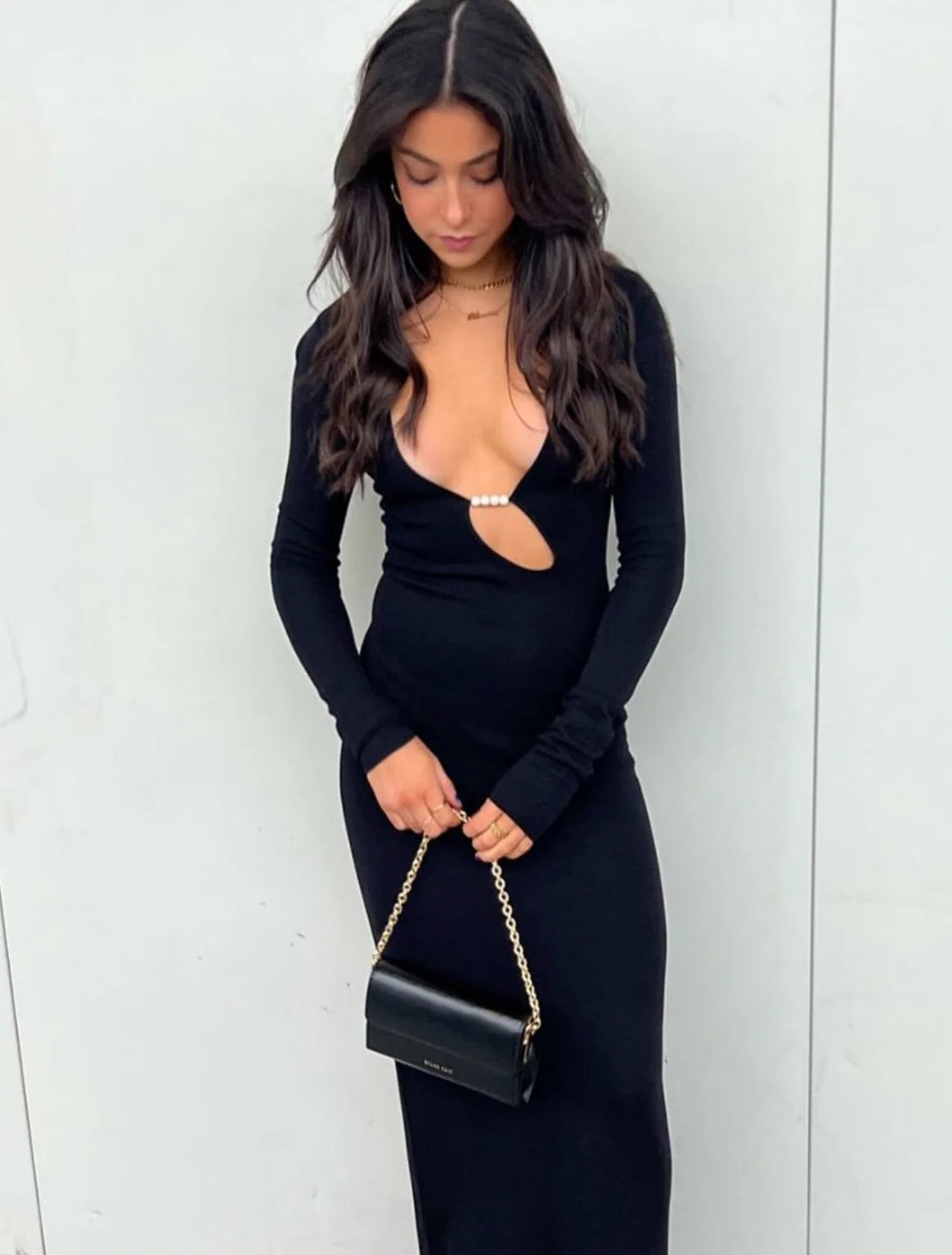KINETIC BEADED LONG SLEEVE MAXI DRESS-SIR THE LABEL