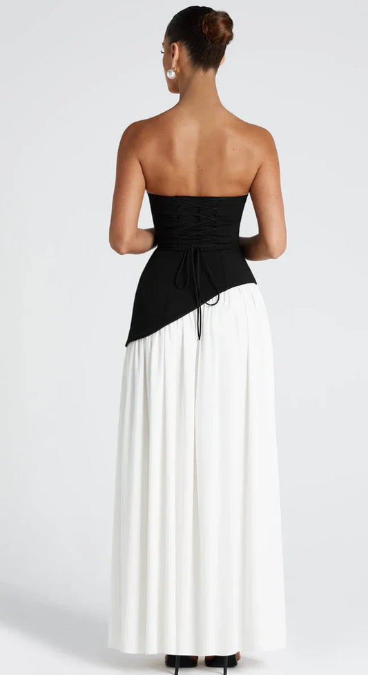 MALIYAH MAXI DRESS - BLACK & WHITE