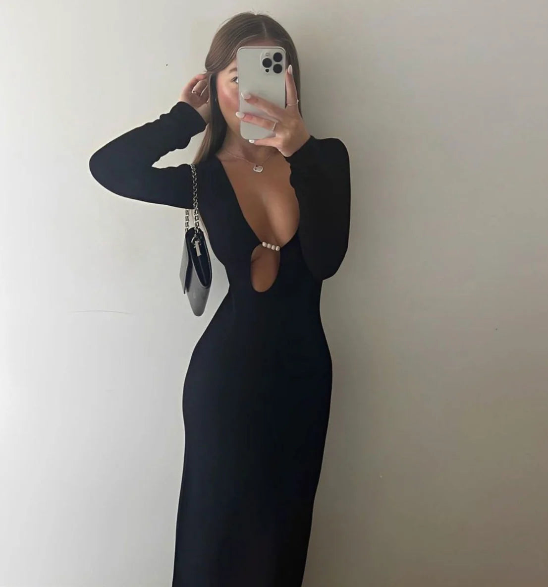 SELLING KINETIC BEADED LONG SLEEVE MAXI DRESS-SIR THE LABEL