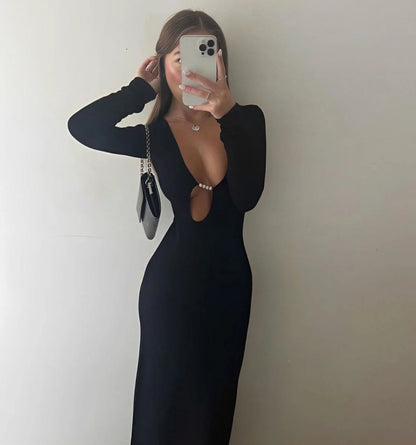SELLING KINETIC BEADED LONG SLEEVE MAXI DRESS-SIR THE LABEL