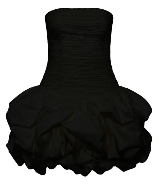 Violette Bubble Hem Mini Dress BLACK - AJE