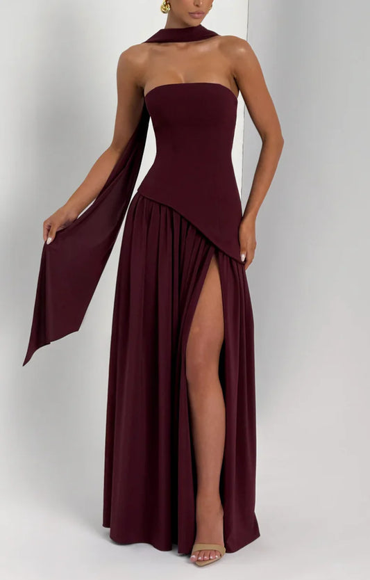 MALIYAH MAXI DRESS - CHERRY LACQUER